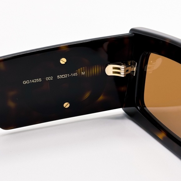 NEW GUCCI GG1425S 002 RECTANGLE BROWN WOMEN SUNGLASSES GUCCI - Picture 11 of 13